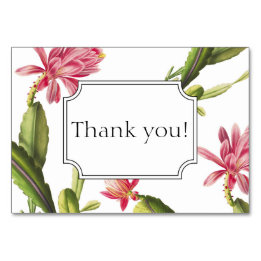 Blooming cactus wedding invitation thank you card