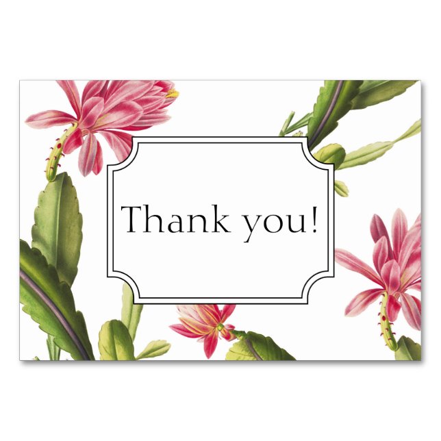 Blooming cactus wedding invitation thank you card (Front)