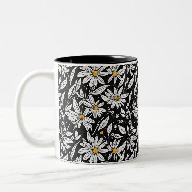Blooming camomiles-Floral pattern 1 - Coffee Mug (Left)
