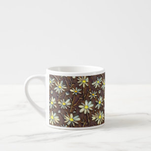 Blooming camomiles - Modern floral pattern design Espresso Cup