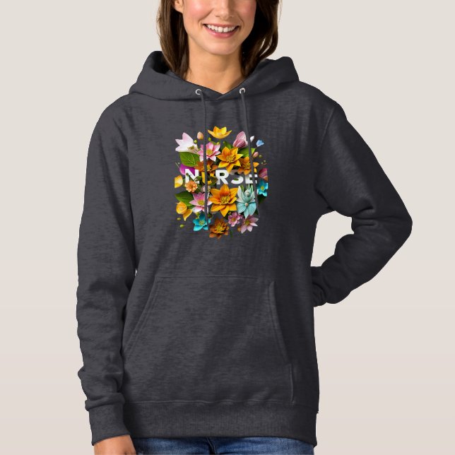 Blooming Care - Floral Tribute to Nurses Hoodie (Front)