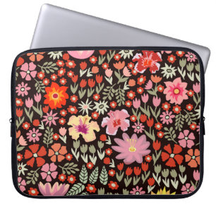 Blooming Carpet: Floral Vintage Seamless. Laptop Sleeve
