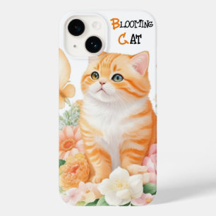 Blooming Cat: Elegant Orange and White in Bloom Case-Mate iPhone 14 Case