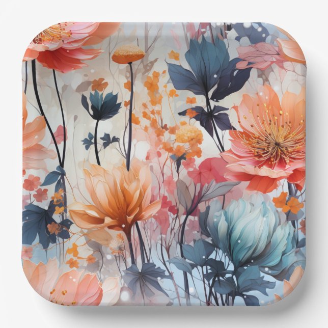 Blooming Charm Paper Plates (Front)