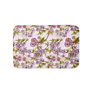 Blooming Cherry Blossom Pattern Bath Mat