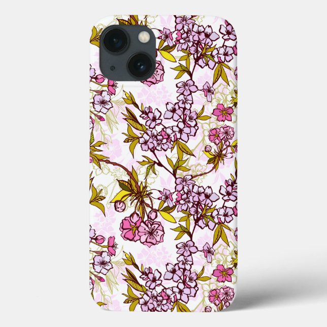 Blooming Cherry Blossom Pattern  Case-Mate iPhone Case (Back)