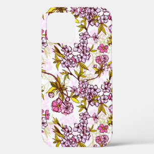Blooming Cherry Blossom Pattern iPhone 12 Case