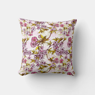 Blooming Cherry Blossom Pattern Cushion