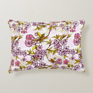 Blooming Cherry Blossom Pattern Decorative Cushion