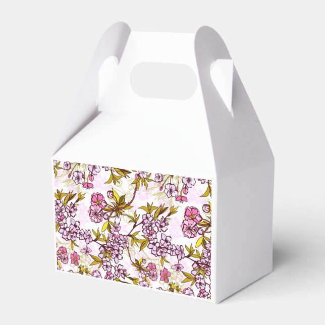 Blooming Cherry Blossom Pattern  Favour Box (Front Side)