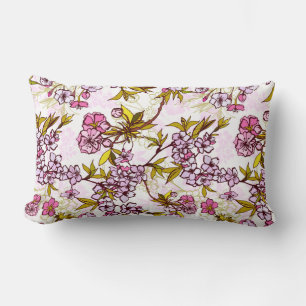 Blooming Cherry Blossom Pattern Lumbar Cushion