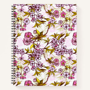 Blooming Cherry Blossom Pattern Notebook