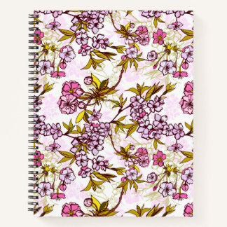 Blooming Cherry Blossom Pattern Notebook