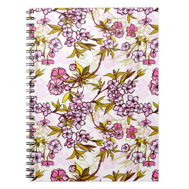 Blooming Cherry Blossom Pattern  Notebook (Front)