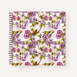 Blooming Cherry Blossom Pattern Notebook