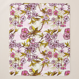 Blooming Cherry Blossom Pattern Sherpa Blanket