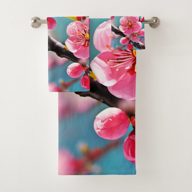 Blooming Cherry Blossoms in Spring Bath Towel Set (Insitu)