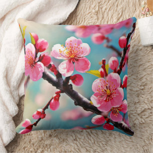 Blooming Cherry Blossoms in Spring Cushion