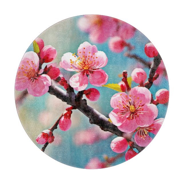 Blooming Cherry Blossoms in Spring Cutting Board (Front)