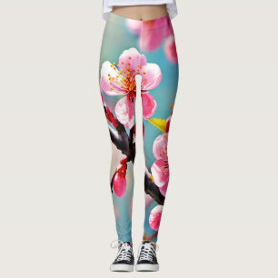 Blooming Cherry Blossoms in Spring Leggings