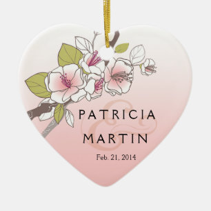 Blooming Cherry Blossoms Photo pink Ceramic Tree Decoration