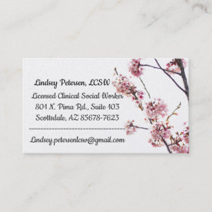 Blooming Cherry Tree LCSW Business Card