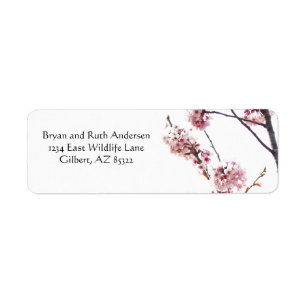 Blooming Cherry Tree Return Address Label