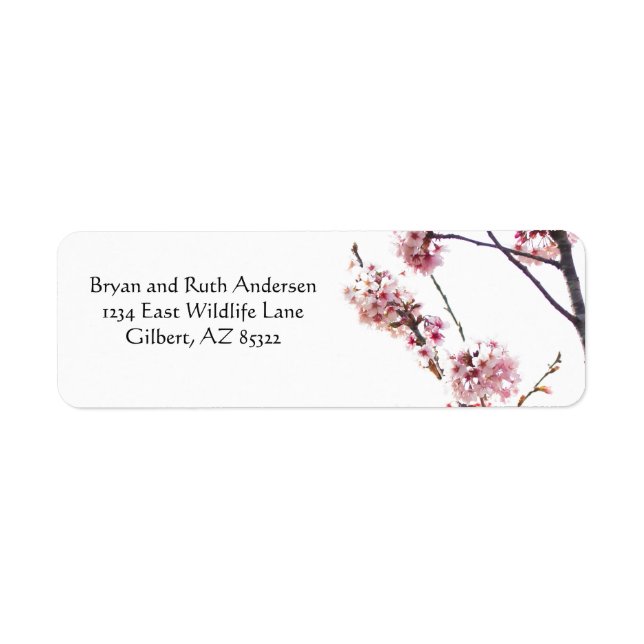 Blooming Cherry Tree Return Address Label (Front)