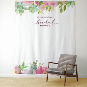 Blooming Chic Bridal Shower Photo Prop Backdrop Tapestry