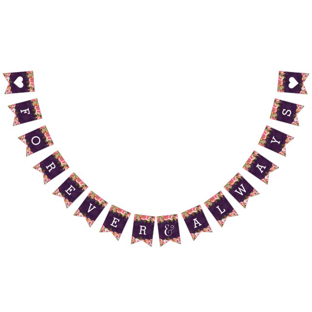 Blooming Chic Colour Editable Wedding Forever Bunting (All)