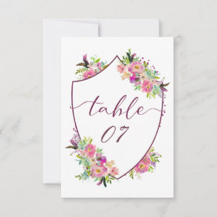 Blooming Chic Crest Seating Wedding Table Numbers
