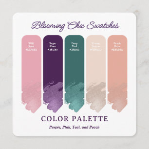 Blooming Chic • Floral Wedding Color Palette Card