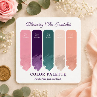 Blooming Chic • Floral Wedding Colour Palette Card