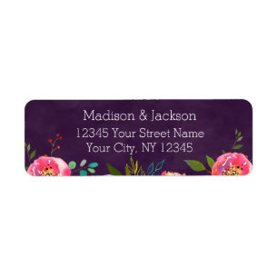 Blooming Chic Floral Wedding Couple Return Address Label