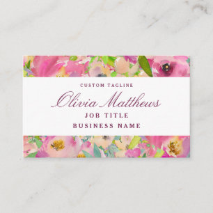 Blooming Chic Mint & Blush Floral Social Media Business Card
