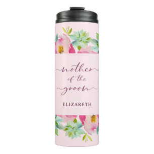 Blooming Chic Mint & Blush Mother of the Groom Thermal Tumbler