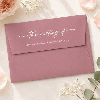 Blooming Chic Rose Pink 5x7 Wedding Invitation Envelope