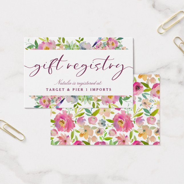 Blooming Chic Shower Gift Registry Insert Card (Office)