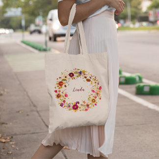 Blooming Circle | Pressed Flower Art by S. Frigui Tote Bag