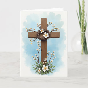 Blooming Cross Hopeful Scene Card