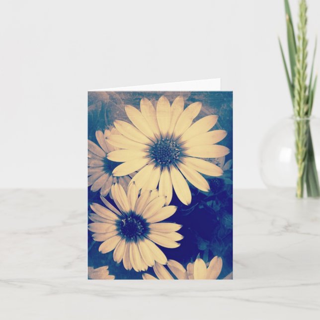 Blooming Daisies Grunge Card (Front)