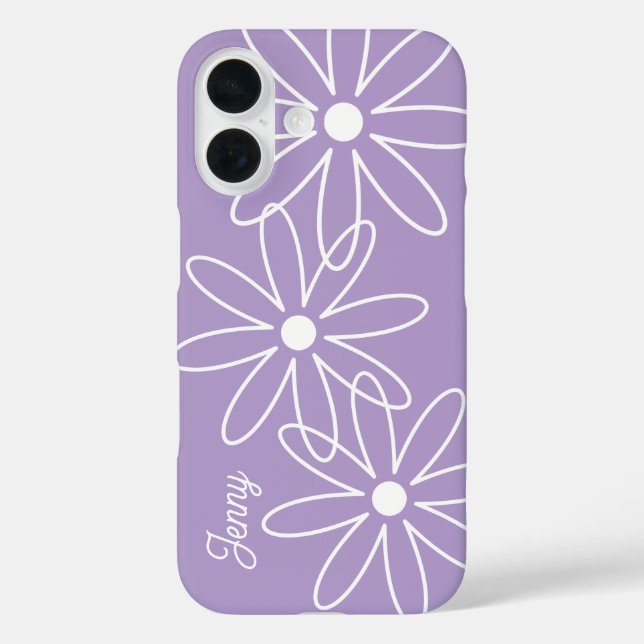 Blooming daisy flower modern lavender purple Case-Mate iPhone case (Back)