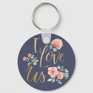 Blooming Delight Blue   I Love Us Key Ring