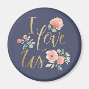 Blooming Delight Blue I Love Us Magnet