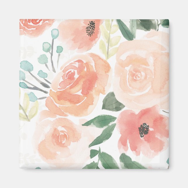Blooming Delight | Pastel Peach Magnet (Front)