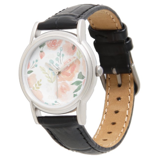 Blooming Delight | Pastel Peach Watch (Angled)