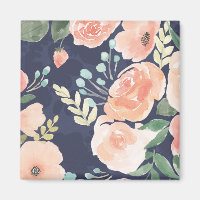 Blooming Delight | Peach & Blue Roses & Poppies