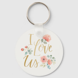 Blooming Delight White   I Love Us Key Ring