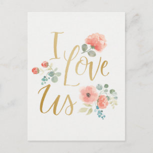 Blooming Delight White   I Love Us Postcard