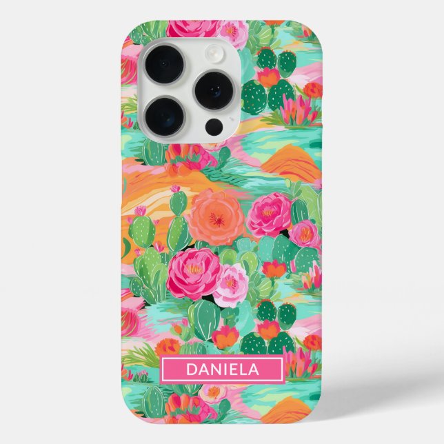 Blooming Desert Cacti Personalised Case-Mate iPhone Case (Back)